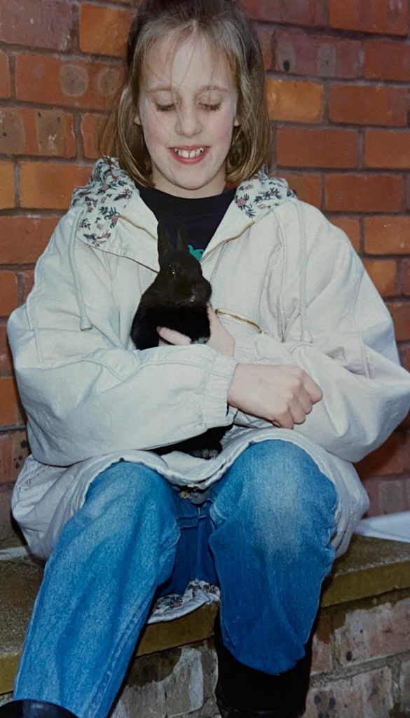 Emma & Thumper the rabbit in 1992